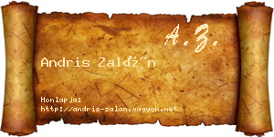 Andris Zalán névjegykártya