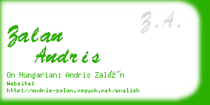 zalan andris business card
